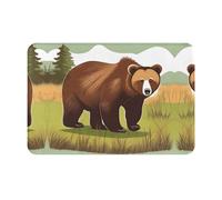 SMAZDFXX Zerbini stampati con orso bruno che cammina, zerbini per esterni, adatti per cucine, bagni, decorazioni per interni ed esterni.