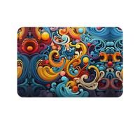 SMAZDFXX Zerbino di benvenuto stampato a strisce multicolori, tappeto d'ingresso, adatto per interni ed esterni, facile da pulire