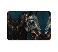SMAZDFXX Zerbino di benvenuto stampato con cavalli da guerra medievali, tappeto d'ingresso, adatto per interni ed esterni, facile da pulire