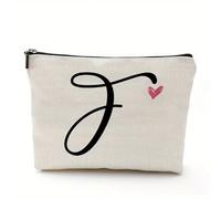 smbcgdm Borsa cosmetica elegante con motivo a lettere borsa per il trucco con chiusura a cerniera organizer da viaggio per donne mamme amici, F