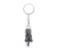Smbcgdm Portachiavi a forma di gattino per WC a forma di gattino fai da te borsa da scuola ciondolo decorazione chiavi auto portachiavi in acciaio inox, Grigio 1, Taglia unica
