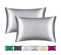 Smbeope - Confezione da 2 federe in 100% seta di gelso, ottima per capelli e pelle, con cerniera nascosta, federa per cuscino in seta naturale da 22 momme su entrambi i lati, morbida, traspirante e