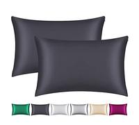 Smbeope - Confezione da 2 federe in 100% seta di gelso, ottima per capelli e pelle, con cerniera nascosta, federa per cuscino in seta naturale da 22 momme su entrambi i lati, morbida, traspirante e