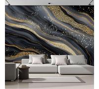 SMBHIAON 3D Carta Da Parati Texture Effetto Marmo Nero E Oro, Particelle Di Glitter Dorati Carta Da Parati Panoramica Per Soggiorno, Camera Dei Bambini, Decorazione Da Parete 400L×280Acm