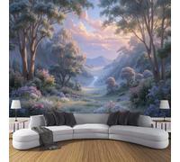 SMBHIAON Carta Da Parati Fotografica 3D Effetto Motivi Alberi E Fiori - Paesaggio Primaverile Della Valle Dei Sogni Carta Per Pareti Soggiorno Camera Da Letto Sala Fotomurali (350L × 256A cm)