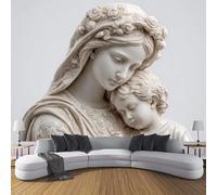 SMBHIAON Carta Da Parati Fotografica 3D Effetto Vergine Maria Scultura Di Gesù - Stile Di Scultura Classica Carta per Pareti Soggiorno Camera Da Letto Sala Fotomurali (150L × 105A cm)