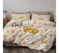 SMBHIAON Stile Cartone Animato Set Di Biancheria Da Letto Per Bambini 240X220Cm,Design Cupcake Dimensioni Taglia King Size - Copripiumino+Federa 50X80Cm,Giallo Chiaro