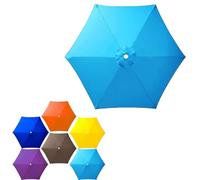 SMCMGECEUZ Telo di Ricambio per Ombrellone Copertura per Ombrellone da Giardino 2.0m 2.3m 2.5m 3.0m 6 Stecche Tettoia di Ricambio per Ombrello AntisUV(Blue,2.5m/8.2ft(6-Ribs))