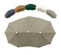 SMCMGECEUZ Telo di Ricambio per Ombrellone Doppio 4.6x2.7m 12 Stecche Rivestimento di Ricambio per Ombrellone Tettoia di Ricambio per Ombrellone da Esterno(Taupe)