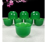 SMDSAZ Set di tazze da tè in giada naturale (turchese, 8 pezzi)