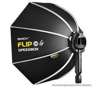 SMDV Speedbox Flip 28G si apre in un click per speedlite e flash compatti (senza adattatore)