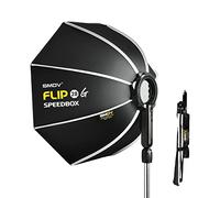 SMDV Speedbox Flip 28G si apre in un click per speedlite e flash compatti (senza adattatore)