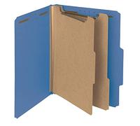 Smead 100% Recycled Pressboard Classification Folder, 2 divisori, 5,1 cm expansion, Letter size Dark Blue