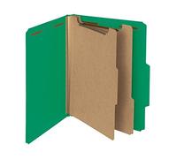 Smead 100% Recycled Pressboard Classification Folder, 2 divisori, 5,1 cm expansion, Letter size Green