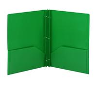 Smead Cartella a due tasche in polietilene, chiusura a tre fori, formato lettera, verde, 3 per confezione (87732)