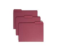 Smead File Folders 1/3 Cut Single-Ply Tab Maroon (100) Plastica Letter