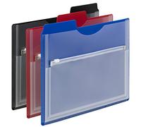 Smead Organizzatore per progetti in poliestere con tasca con cerniera, linguetta da 1/3, espansione da 1/2", formato lettera, colori assortiti, 3 per confezione (89614)
