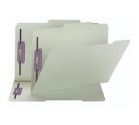 Smead Pressboard file Folder with Safeshield® elementi di fissaggio, 2 elementi di fissaggio, 2/5-cut Tab diritto di posizione centrale, guida, altezza 2,5 cm expansion, Legal size, grigio/verde, 25 per box (19980)