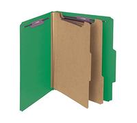 Smead PressGuard® - Cartella per classificazione con elementi di fissaggio SafeSHIELD®, 2 divisori, espansione 5 cm, formato lettera, verde, 10 per scatola (14201)
