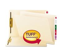 Smead TUFF® 34105 - Cartella portadocumenti laminata, con linguetta rinforzata e dritta, 2 elementi di fissaggio, formato lettera, Manila, 50 per scatola