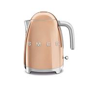 Smeg, Bollitore Elettrico KLF03RGEU 1,7 L, Filtro Anticalcare Lavabile, Autospegnimento di Sicurezza, Indicatore Livello di Acqua, Base Antiscivolo e Avvolgicavo Integrato, Potenza 2400W, Oro Rosa