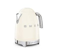 Smeg, Bollitore Temperatura Variabile KLF04CREU 1,7L, Più Livelli di Temperatura, Filtro Anticalcare Lavabile, Autospegnimento di Sicurezza, Indicatore Livello Acqua, Avvolgicavo, Potenza 2400W, Panna