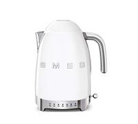 Smeg, Bollitore Temperatura Variabile KLF04WHEU 1,7L, Più Livelli di Temperatura, Filtro Anticalcare Lavabile, Autospegnimento Sicurezza, Indicatore Livello Acqua, Avvolgicavo, Potenza 2400W, Bianco