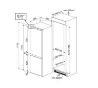 Smeg C8174TNE frigorifero con congelatore Da incasso 254 L E Bianco