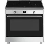 Smeg Cucina CG90CIXT con forno termoventilato e piano cottura induzione finitura acciaio inox da 90x60 cm