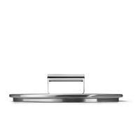 Smeg, Coperchio Piatto CKFL2401 in Vetro Temperato, Diametro 24 cm, Manico in Acciaio Inossidabile, Sfiato Vapore, Compatibile con Prodotti Cookware, 25,5x25,5x5,7 cm