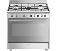 SMEG Cucina 90x60 cm, Estetica Classica, Serie Concerto, Piano cottura a gas, Forno termoventilato - SX91GM