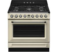 Smeg TR90GMP Cucina 90 Cm, Modello Victoria, Piano Cottura A Gas, 5 Fuochi, Forno Elettrico Multifunzione, Color Panna, Classe Energetica A