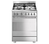 Smeg - Cucina Elettrica CX68MF8-2 4 Fuochi a Gas Forno Elettrico Classe A Dimensioni 90 x 60 cm Colore Inox Serie Classica
