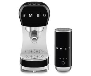 Smeg, ECF12 Set Macchina da Caffè Espresso Manuale e Montalatte Elettrico con 3 Funzioni Bevanda, Cappuccino System e Thermoblock, Alloggiamento Tazze Grandi e Funzione Caffè Doppio, 1350 W, Nero