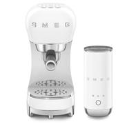 Smeg, ECF12 Set Macchina da Caffè Espresso Manuale e Montalatte Elettrico con 3 Funzioni Bevanda, Cappuccino System e Thermoblock, Alloggiamento Tazze Grandi e Funzione Caffè Doppio, 1350 W, Bianco