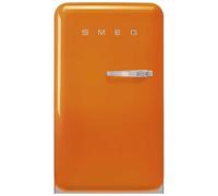 Smeg, FAB10LOR6 Frigorifero Tavolo Top Vintage 1 Anta, 122L, Cerniere a Sinistra, Freddo Statico, Congelatore 17L, 1 Clayette Regolabile, 1 Vassoio Verdure e Illuminazione LED, H 97 cm, Arancione