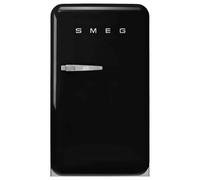 Smeg, FAB10RBL6 Frigorifero Tavolo Top Vintage 1 Anta, 122L, Cerniere a Destra, Freddo Statico, Congelatore 17L, 1 Clayette Regolabile, 1 Vassoio Verdure e Illuminazione LED, H 97 cm, Nero