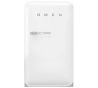 Smeg, FAB10RWH6 Frigorifero Tavolo Top Vintage 1 Anta, 122L, Cerniere a Destra, Freddo Statico, Congelatore 17L, 1 Clayette Regolabile, 1 Vassoio Verdure e Illuminazione LED, H 97 cm, Bianco