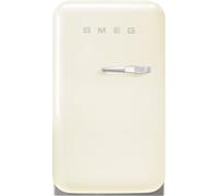 Smeg, FAB5LCR6 Frigorifero Minibar Vintage One Porte, 34L, Cerniere a Sinistra, Freddo Statico, 2 Clayette Regolabili, Portabottiglie e Illuminazione LED, H 72,5 cm, Crema