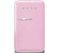 Smeg, FAB5RPK6 Frigorifero Minibar Vintage One Porte, 34L, Cerniere a Destra, Freddo Statico, 2 Clayette Regolabili, Portabottiglie e Illuminazione LED, H 72,5 cm, Rosa