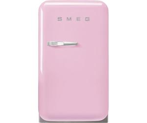 Smeg, FAB5RPK6 Frigorifero Minibar Vintage One Porte, 34L, Cerniere a Destra, Freddo Statico, 2 Clayette Regolabili, Portabottiglie e Illuminazione LED, H 72,5 cm, Rosa