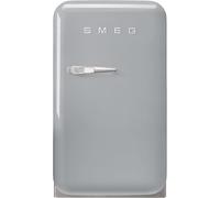 Smeg, FAB5RSV6 Frigorifero Minibar Vintage One Porte, 34L, Cerniere a Destra, Freddo Statico, 2 Clayette Regolabili, Portabottiglie e Illuminazione LED, H 72,5 cm, Grigio Argento