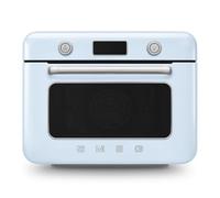 Smeg, Forno Combinato a Vapore da Appoggio COF01PBEU, 10 Funzioni di Cottura, 33 Ricette Automatiche, Serbataio Estraibile, Cottura a Vapore, Funzione Decalcificazione, Potenza 1800W, Azzurro Pastello