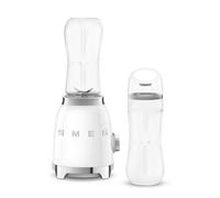 Smeg, Frullatore da Tavolo Compatto PBF01BLEU, 2 Livelli di Velocità, Sicurezza Blocco Motore, 2 Bottiglie da 600 ml in Dotazione, Base Antiscivolo, Avvolgicavo Integrato, 300W, Bianco