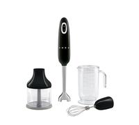 Smeg HBF03BLEU Frullatore a immersione colore Nero, con accessori inclusi, Caraf