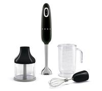 Smeg HBF03BLEU Frullatore a immersione colore Nero, con accessori inclusi, Caraf