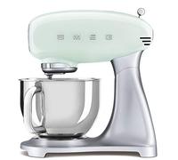 Smeg, Impastatrice Planetaria SMF02PGEU, 10 Livelli di Velocità, Funzione Smooth Start, Ciotola da 4,8 L, Sicurezza Blocco Motore, 2 Fruste, Gancio e Coperchio in Dotazione, 800W, Verde Pastello