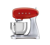 Smeg, Impastatrice Planetaria SMF02RDEU, 10 Velocità, Smooth Start, Ciotola da 4,8 L, Sicurezza Blocco Motore, Frusta Filo, Frusta Piatta, Gancio e Coperchio Versatore in Dotazione, 800W, Rosso