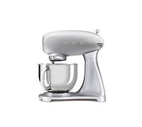 Smeg, Impastatrice Planetaria SMF02SVEU, 10 Velocità, Smooth Start, Ciotola da 4,8 L, Sicurezza Blocco Motore, Frusta Filo, Frusta Piatta, Gancio e Coperchio Versatore in Dotazione, 800W, Silver