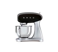 SMEG Impastatrice, Estetica Anni 50, Capacità 4,8 Lt, Nero + Corpo Silver - SMF02BLEU